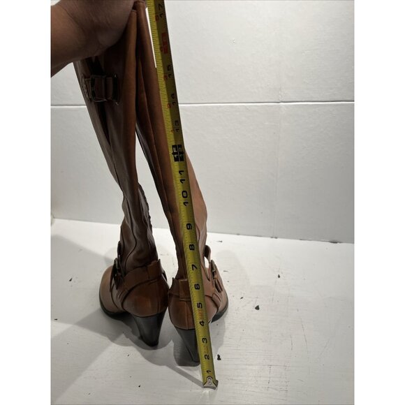 CLARKS 63088 Mission Brynn Womens Size 6.5 Brown Leather Knee High Boots Bootie - Picture 13 of 14